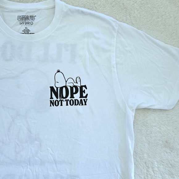 Peanuts🥜 X Hybrid Apparel Snoopy🐕 "Nope Not Today"🙅‍♂️ Graphic Tee👕 - NWOT - Picture 5 of 15